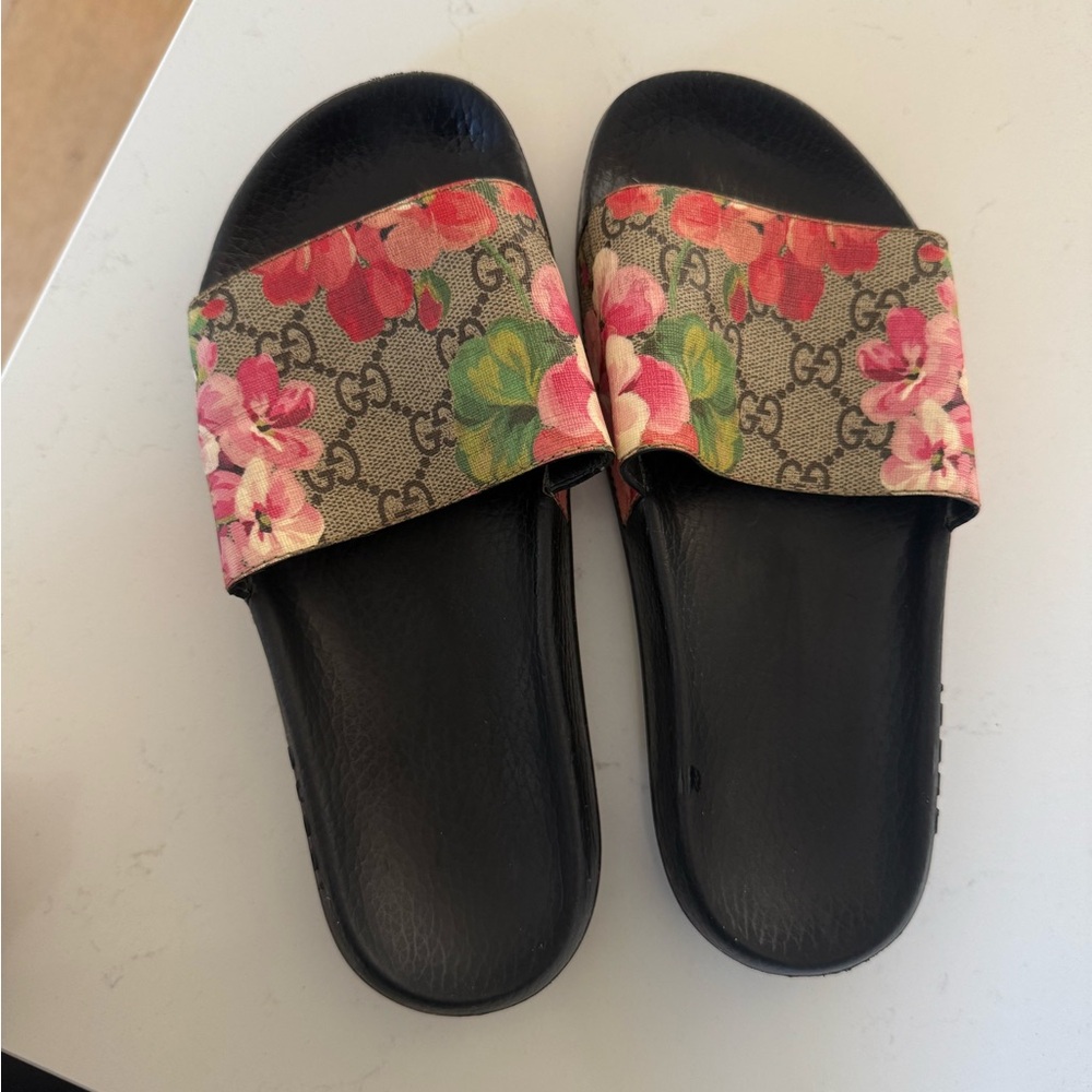 Gucci Floral Slide Sandals